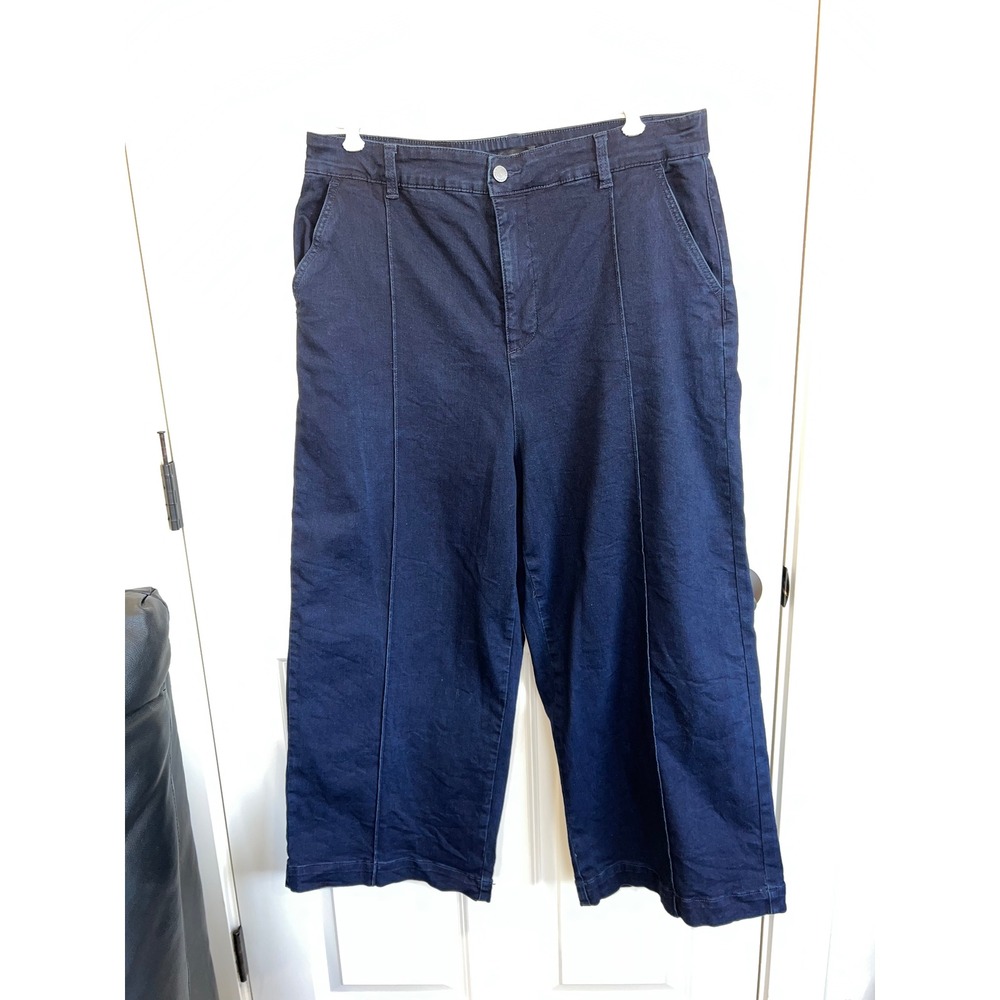 Universal Standard Wide Leg Front Pleat Dark Wash Jeans Size 18